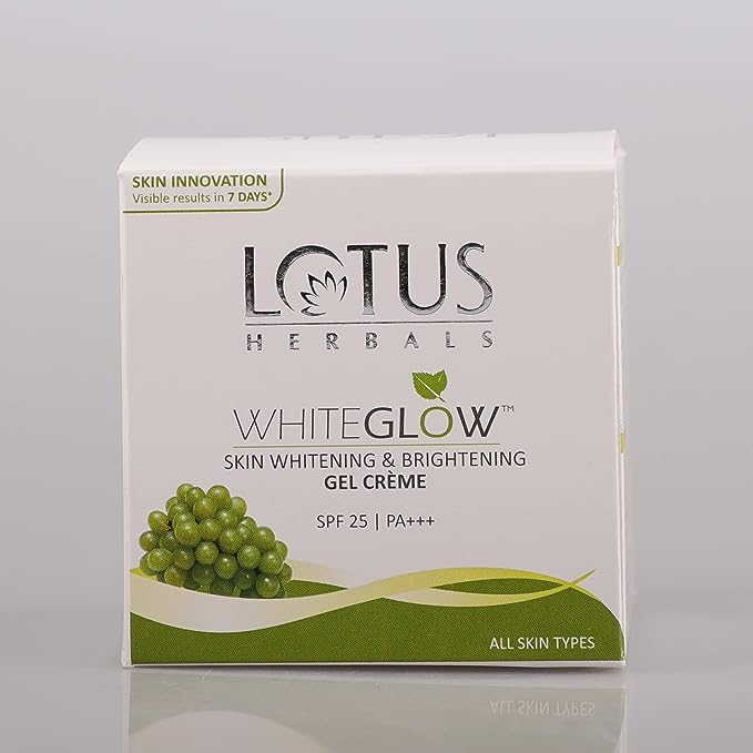 Lotus Herbals WhiteGlow Skin Whitening And Brightening Gel, Face Cream with SPF-25, for all skin types, 40g