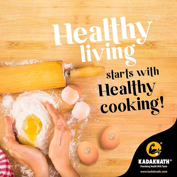 Kadaknath Free Range Organic Pure Kadaknath Eggs, High Protein Eggs. Rich in Iron Content, Low in Cholesterol (Pack of 6 Eggs)