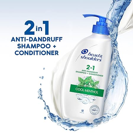 Head & Shoulders Cool Menthol Anti Dandruff Shampoo for Women & Men, 1L