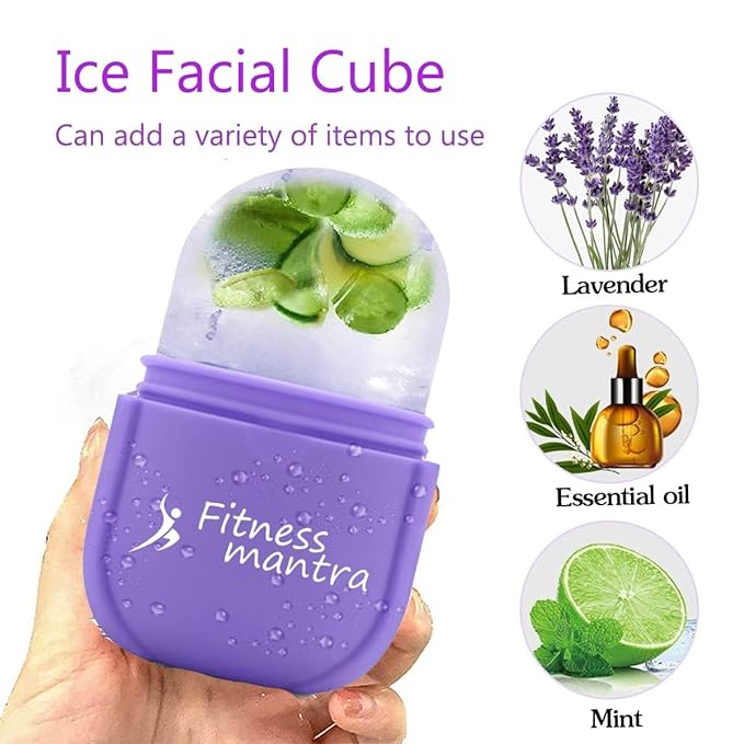 Fitness Mantra® Ice Roller for Face & Neck | Silicone Material| Facial Skin Care Roller| Face Massager| Face Ice Roller| Multicolor| Pack of 1 Pcs.|