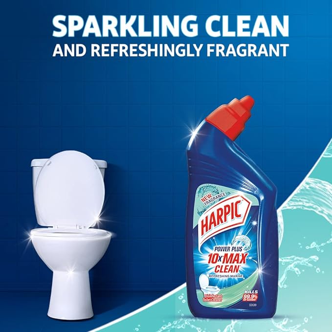 Harpic 1 Litre - Marine, Disinfectant Toilet Cleaner Liquid | Suitable for Toilet Bowls | Refreshingly Fragrant Visit the Harpic Store