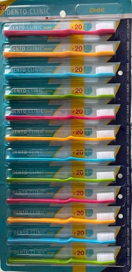 Dento Clinic Manual Toothbrush For Adults, Pack of (Meduim, 6)