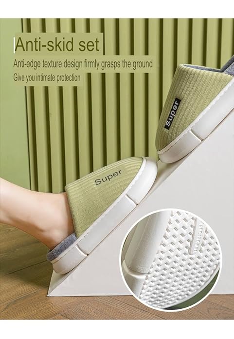 Indoor Open Toe Cotton Carpet Slipper For Women, Washable slippers, Bathroom Slippers, House Slippers, Comfortable Breathable slippers, Slip On Home Slippers, Travel Slippers