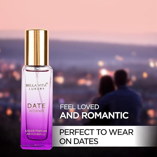 Bella Vita Luxury Date Eau De Parfum Perfume for Women with Pink Pepper, Red Fruit & Jasmine |Fruity & Spicy Long Lasting EDP Frgarance Scent, 20ml