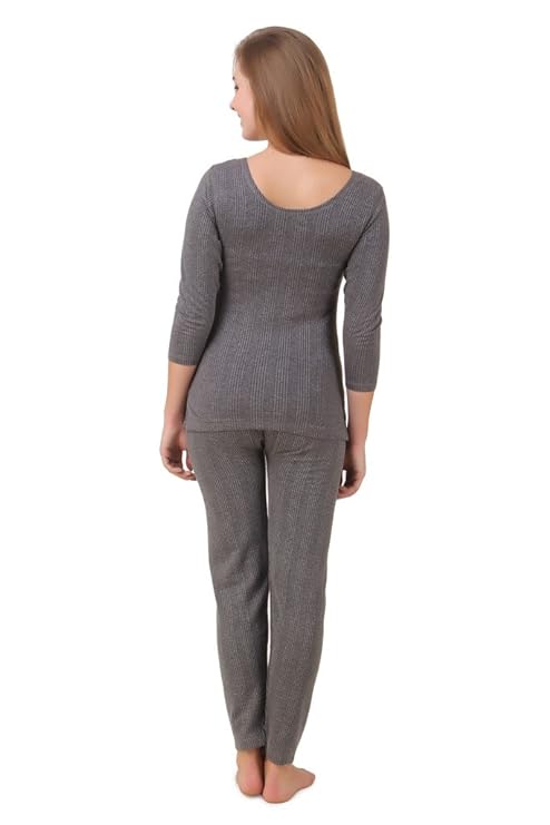 HAP Women's Cotton Quilted Thermal 3/4th Sleeves Top and Trouser/Female Thermal/Ladies Thermal Set