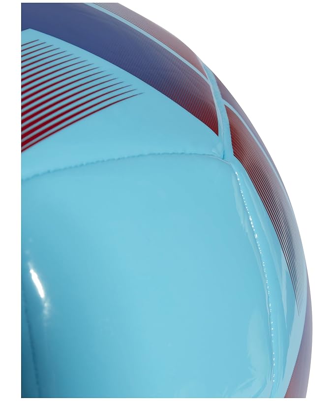 Adidas Starlancer Plus Machine Stitched Football, Bright Cyan/Royal Blue/Red - Size 5