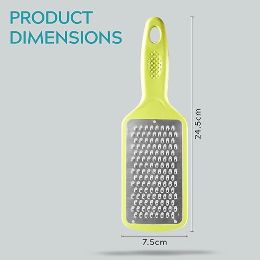 HomeBasics by Home Puff Stainless Steel Cheese Grater & Lemon Zester for Kitchen- Cheese, Lemon, Ginger, Garlic, Chocolate, Vegetables & Fruits Shredder with Protective Cover, Adrak Grater, Dishwasher Safe Flat