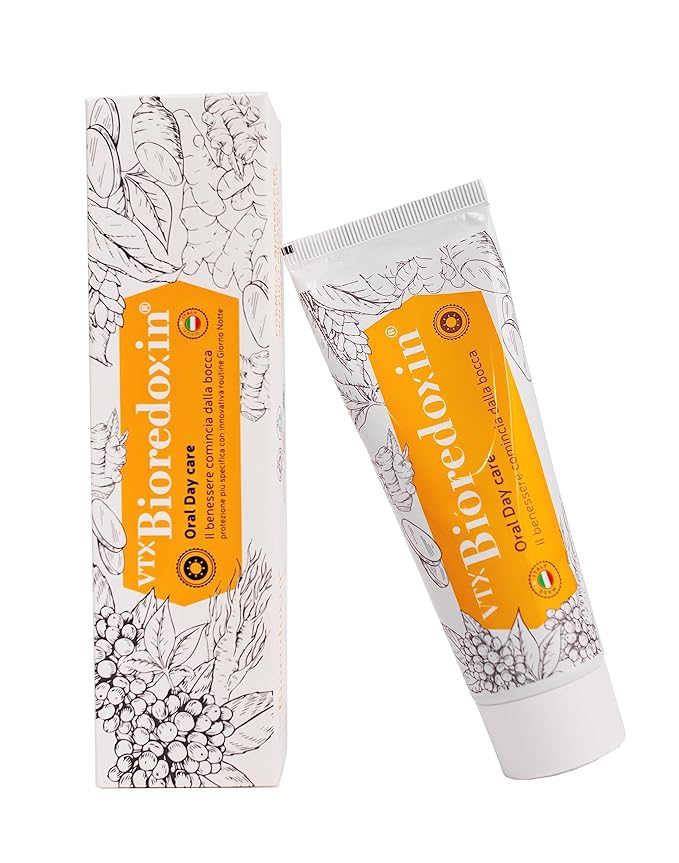 Bioredoxin Oral Day Care Toothpaste | Energizing Effect | Premium Italian Product | Natural Ingredients | Teeth Whitening | 0% Flouride, SLS, Triclosan, Dyes or Parabens | Protection against Cavity | Strengthens Gums | Reduces Pain & Sensitivity