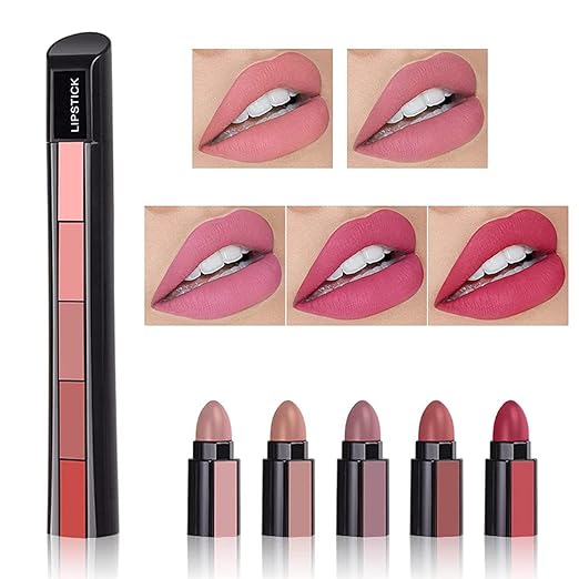 LIPCHEEK - HAPPINESSINSIDE TYA 6155 Makeup Kit with 5 Pink Makeup Brushes, 3in1 Combo, 36H Eyeliner, Kajal, Compact, Lipstick, Fixer, Primer, Contour, Foundation, 3 Makeup Puffs - (Pack of 20)