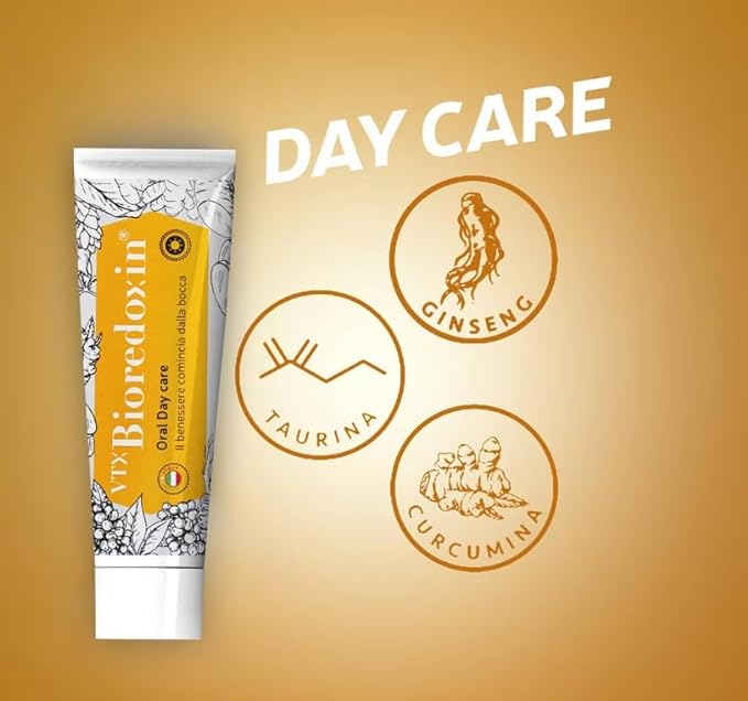 Bioredoxin Oral Day Care Toothpaste | Energizing Effect | Premium Italian Product | Natural Ingredients | Teeth Whitening | 0% Flouride, SLS, Triclosan, Dyes or Parabens | Protection against Cavity | Strengthens Gums | Reduces Pain & Sensitivity