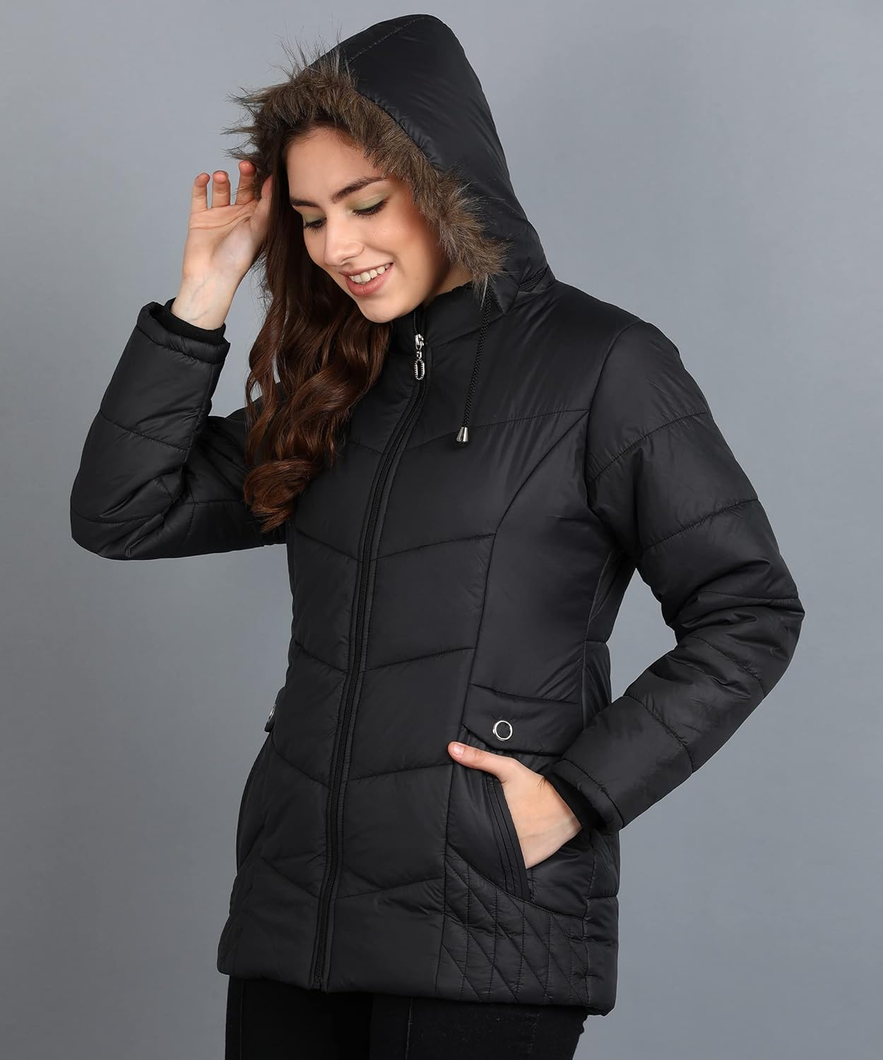 Ellipse FASHION Jacket For Girls Jacket For Women’s Latest Solid Color Stylish Long Jacket/Women's Quilted Jacket Full Sleeves Winter Jacket Girls Winter Wear Jacket
