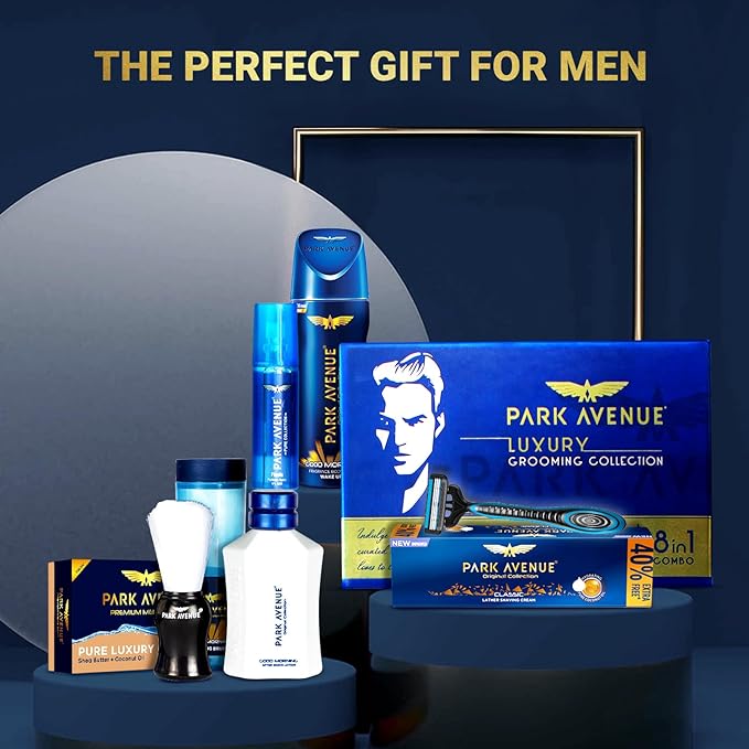 Park Avenue Luxury Grooming Collection 8 in 1 Combo Grooming Kit for men | Valentine's Day Gift Set for men | Gift Hamper for men, Multicolor