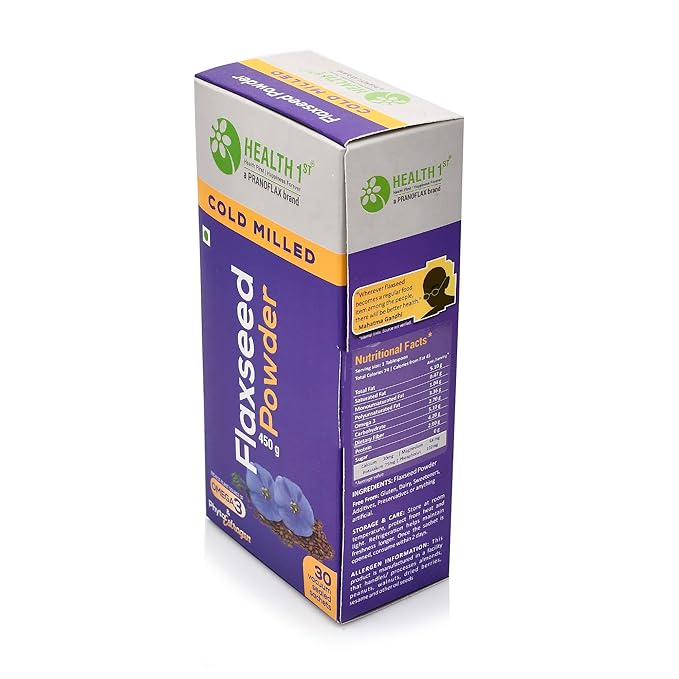 HEALTH 1st Cold Milled Flaxseed Powder 450 Grams (30 Sachets x 15 Gm)