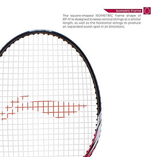 Li-Ning XP-60-IV Strung Aluminum Badminton Racket With Free Head Cover(Black/Pink,Set of 1)