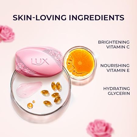 Lux Even-Toned Glow Bathing Soap infused with Vitamin C & E For Superior Glow Offer Pack of 8 x 150g
