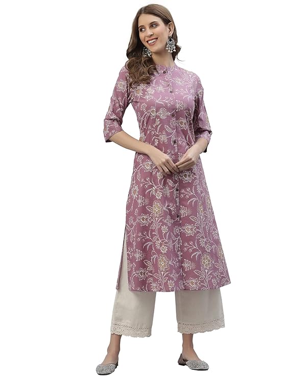 Stylum Women's Floral Print Rayon A-Line Kurta