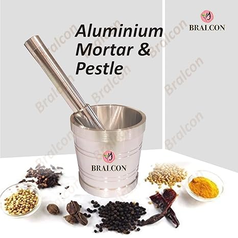 BRALCON Khalbatta for Kitchen | Okhli Masher | Morter & Pestle Set | Aluminium Khalbatta | Imam Dasta, Spice Mixer, khaldasta, okhli Masher, Kharal, okhli & musal